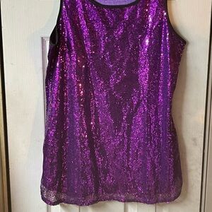 Zeagoo Sparkling Purple Sequin Tank Top